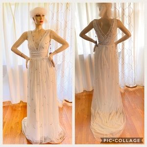 Brand new Adrianna papell wedding beaded sleeveless long gown